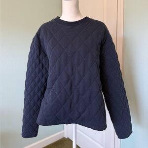 Athleta Diamond-Patterned Dark Pullover Sweatshirt